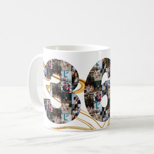 Photo collage 36 year anniversary gifts by year coffee mug