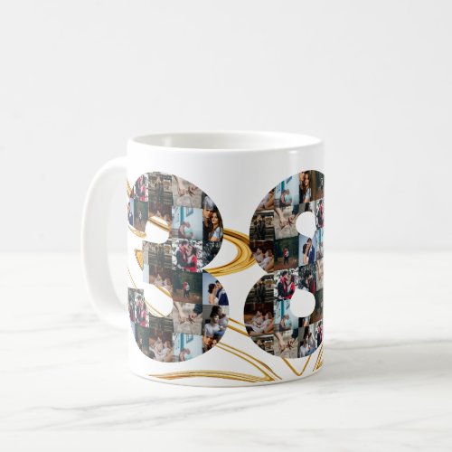 Photo collage 38 year anniversary gifts by year coffee mug