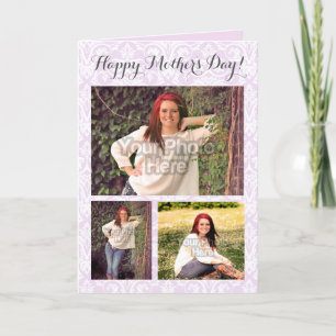 Photo Collage 3 Picture Mother's Day Personalized Card