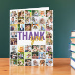 Photo Collage 40 Picture Personalised Thank You Card<br><div class="desc">Big Thank You Card with personalized message and photo collage - perfect for teacher, coach etc. The design is lettered in oversized typography and brush script. You can also personalize the message on the inside. Upload your pictures (working in rows from left to right, top to bottom) and these will...</div>