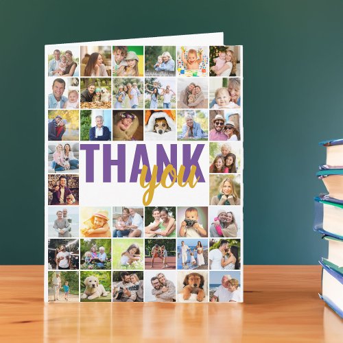 Photo Collage 40 Picture Personalised Thank You Card