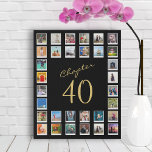 Photo Collage 40th Birthday Chapter 40 Faux Canvas Print<br><div class="desc">Celebrate the 40th birthday of someone special with this unique and meaningful gift: our faux canvas print featuring their favorite photos in a 32-photo collage template. Personalize this anniversary gift with the recipient's favorite photographs to create a lasting memory of their special milestone. A perfect way to commemorate their 40th...</div>