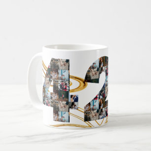 Photo collage 42 year anniversary gifts by year coffee mug