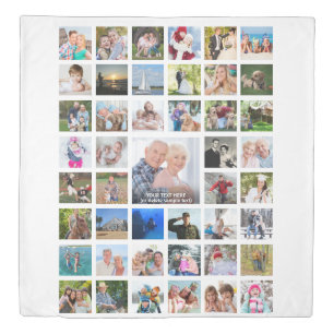 Photo Collage 45 Photo Template Personalized White Duvet Cover