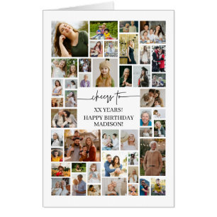 Photo Collage 45 Photos Large Birthday Card