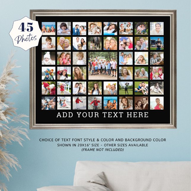 Photo Collage 45 Photos Personalized Black Print (Creator Uploaded)