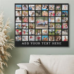 Photo Collage 45 Photos Personalized Custom Color Faux Canvas Print<br><div class="desc">Easily create a photo memories display on a faux canvas print with this easy-to-upload photo collage grid template with 45 pictures to commemorate a special event or milestone or for a meaningful photo keepsake gift personalized with your text, title or message. ASSISTANCE: For help with design modification or personalization, color...</div>