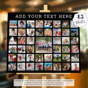 Photo Collage 45 Photos Personalized Custom Color Foam Board