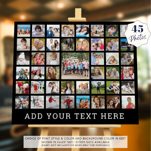 Photo Collage 45 Photos Personalized Custom Color Foam Board