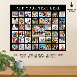Photo Collage 45 Photos Personalized Custom Color Poster