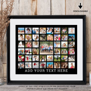 Photo Collage 45 Photos Personalized Custom Color Poster