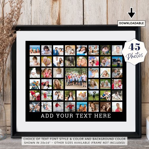 Photo Collage 45 Photos Personalized Custom Color Poster