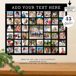 Photo Collage 45 Photos Personalized Custom Color Poster