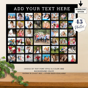 Photo Collage 45 Photos Personalized Custom Color Poster