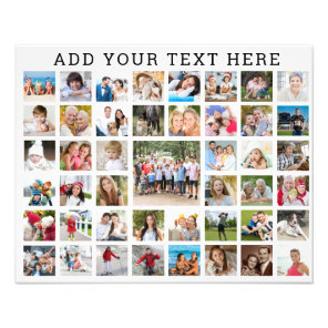 Photo Collage 45 Photos Personalized Custom Color Print