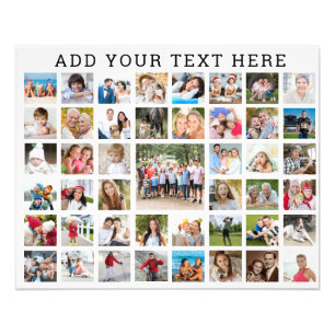 Photo Collage 45 Photos Personalized Custom Color Print