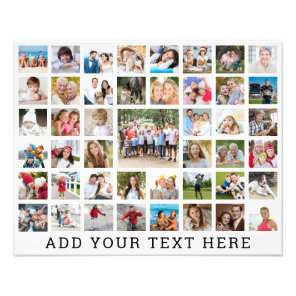 Photo Collage 45 Photos Personalized Custom Color Print