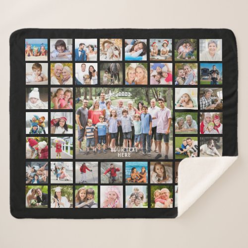 Photo Collage 45 Photos Personalized Custom Color Sherpa Blanket
