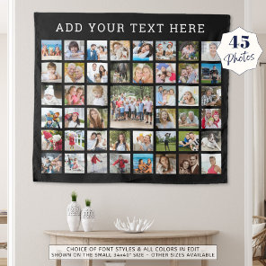 Photo Collage 45 Photos Personalized Custom Color  Tapestry