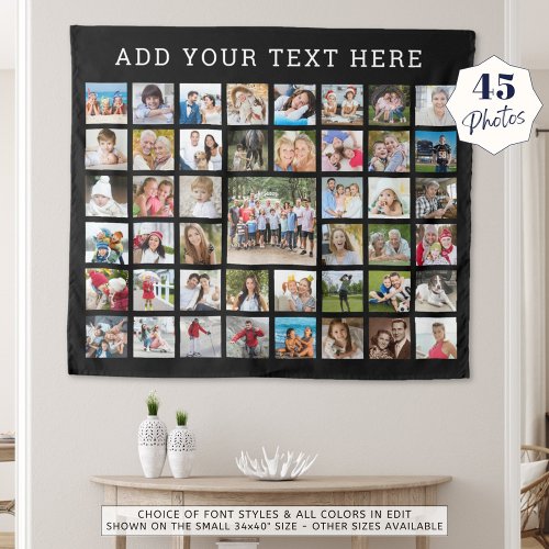 Photo Collage 45 Photos Personalized Custom Color  Tapestry