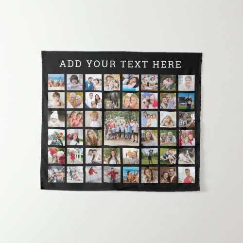 Photo Collage 45 Photos Personalized Custom Color  Tapestry