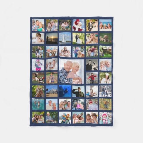 Photo Collage 45 Pics Custom Color Personalized Fleece Blanket