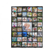 Photo Collage 45 Pics Editable Color Personalized Fleece Blanket Photo Collage 45 Pics Editable Color Personalized Fleece Blanket