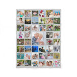 Photo Collage 45 Pics Editable Gray Personalized Fleece Blanket Photo Collage 45 Pics Editable Gray Personalized Fleece Blanket
