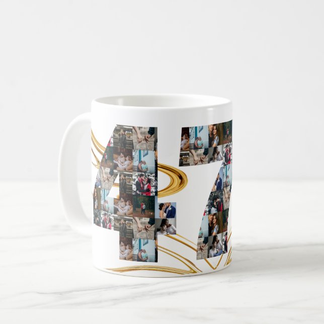 Photo collage 47 year anniversary gifts by year coffee mug (Front Left)