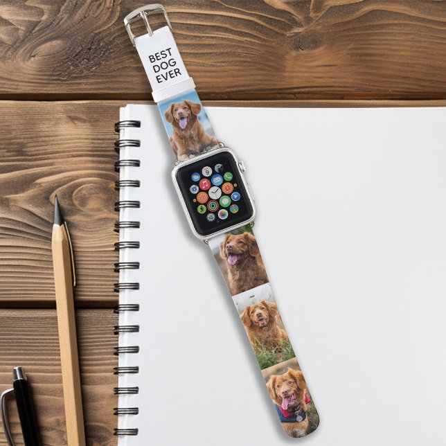 Photo Collage 4 Photo Dog Template Apple Watch Band (Creator Uploaded)