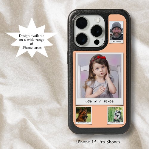 Photo Collage 4 Photos Peach Fuzz iPhone 15 Pro Case