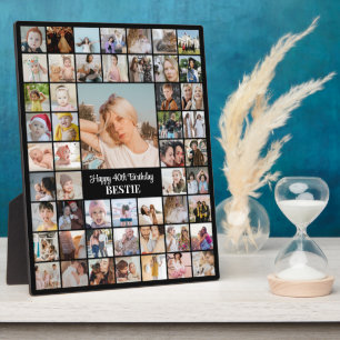 Photo Collage 52 Picture Grid 8x10 Custom Black Plaque