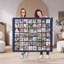 Photo Collage 53 Photos Personalized Custom Color Fleece Blanket