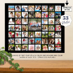 Photo Collage 53 Photos Personalized Custom Color Poster<br><div class="desc">Create your own photo collage poster print with this easy-to-upload template for 53 pictures personalized with your text in your choice of font styles and color and/or background color and poster size to commemorate a special occasion or event. OPTIONS: The sample is shown in a 24x20" size on Value Paper...</div>