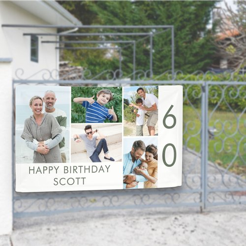 Photo Collage 5 Picture 60th Birthday Banner