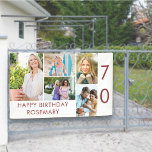 Photo Collage 5 Picture 70th Birthday Banner<br><div class="desc">Personalized banner celebrating a 70th Birthday - or customize for any other age! The photo template is set up for you to add 5 of your favorite photos which are displayed in a photo collage of horizontal landscape and vertical portrait formats. The wording simply reads "Happy Birthday [your name]" in...</div>