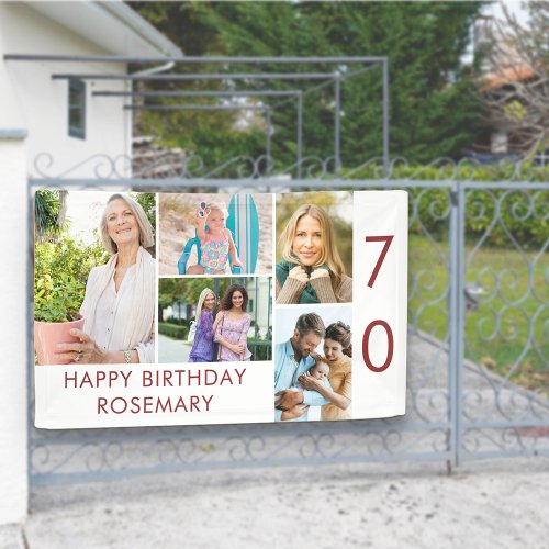 Photo Collage 5 Picture 70th Birthday Banner