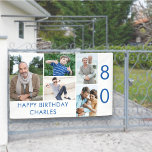 Photo Collage 5 Picture 80th Birthday Banner<br><div class="desc">Personalized banner celebrating a 80th Birthday - or customize for any other age! The photo template is set up for you to add 5 of your favorite photos which are displayed in a photo collage of horizontal landscape and vertical portrait formats. The wording simply reads "Happy Birthday [your name]" in...</div>