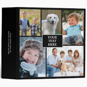 Photo Collage 5 Picture Custom Color Personalized 3 Ring Binder
