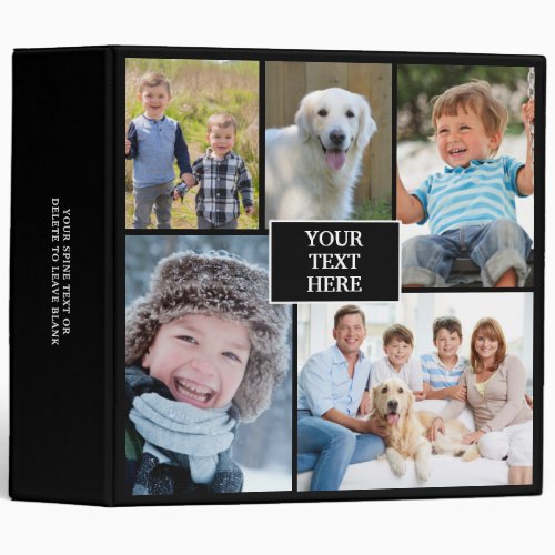 Photo Collage 5 Picture Custom Color Personalized 3 Ring Binder