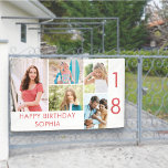 Photo Collage 5 Picture Personalized 18th Birthday Banner<br><div class="desc">Personalized banner celebrating an 18th Birthday - or customize for any other age! The photo template is set up for you to add 5 of your favorite photos which are displayed in a photo collage of horizontal landscape and vertical portrait formats. The wording simply reads "Happy Birthday [your name]" in...</div>
