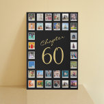 Photo Collage 60th Birthday Chapter 60 Large Faux  Faux Canvas Print<br><div class="desc">Celebrate a milestone birthday with this unique and special faux canvas print! This large faux canvas print features a photo collage template to add your favorite memories from across the years. Perfect as a 60th birthday gift, this print will be a lasting reminder of all the wonderful moments you've shared...</div>