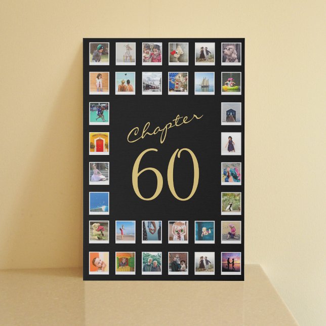 Photo Collage 60th Birthday Chapter 60 Large Faux  Faux Canvas Print (Creator Uploaded)