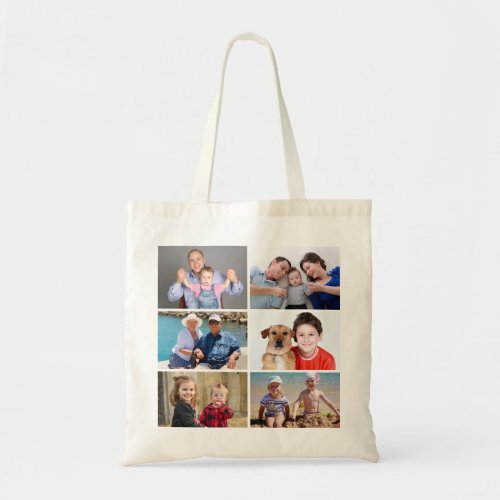 Photo Collage 6 Custom Family Photo Tote Bag