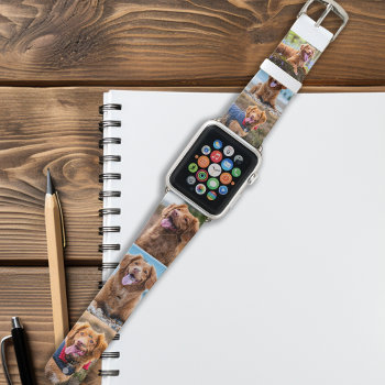 Photo Collage 6 Photo Dog Template Apple Watch Band by BlackDogArtJudy at Zazzle