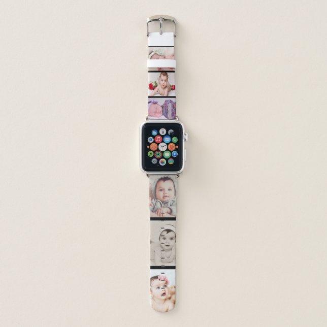 Photo Collage 6 Photo Template Personalized Apple  Apple Watch Band (Front)