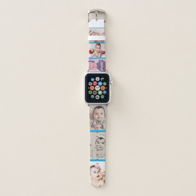 Photo Collage 6 Photo Template Personalized Apple  Apple Watch Band (Front)
