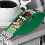 Photo Collage 6 Portrait Picture Green Wrist Keychain<br><div class="desc">Create a unique gift with your own photo collage on this useful sage green and white wrist keychain. The design features your favorite photos positioned vertically on a green and white stripe background. The template is set up ready for you to add up to 6 different images in a photo...</div>