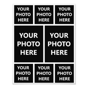 Photo Collage 6 Square 2 Portrait Family Pictures Print