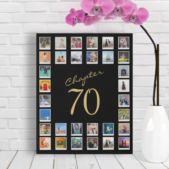 Photo Collage 70th Birthday Chapter 70 Faux Canvas Print (Creator Uploaded)